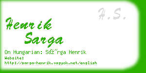 henrik sarga business card